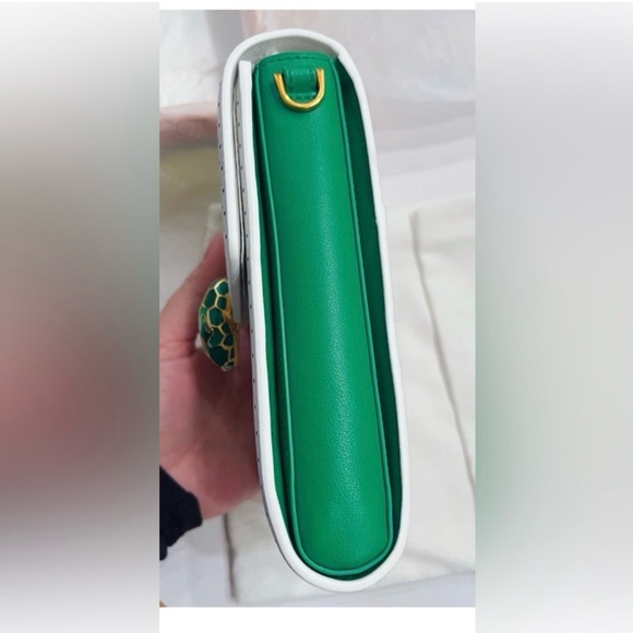 Bulgari Perforated White and Green Mini Bag - Picture 3 of 16